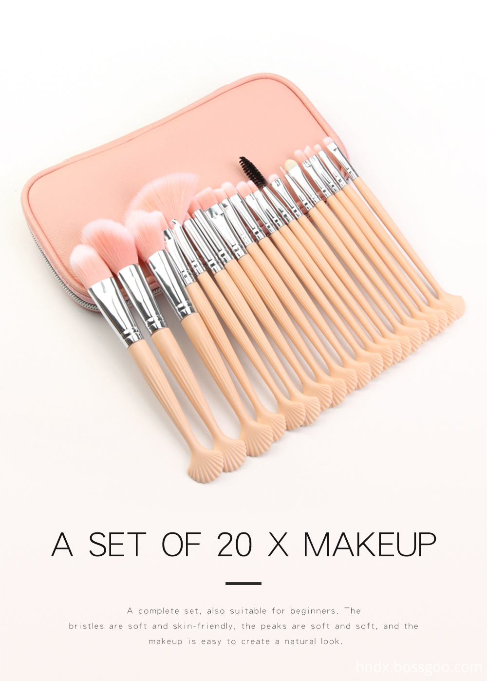20 Pcs Shell Makeup Brushes Set 1-2