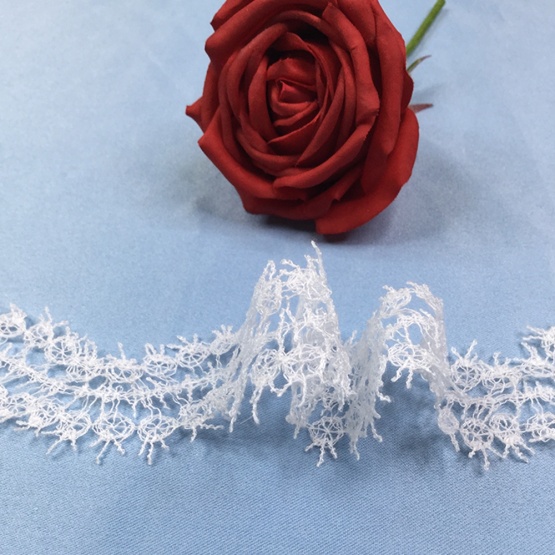 White Floral Flat Crochet Lace Trim