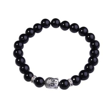 Black Onyx 8MM Gemstone Buddhism Prayer Beads Bracelets