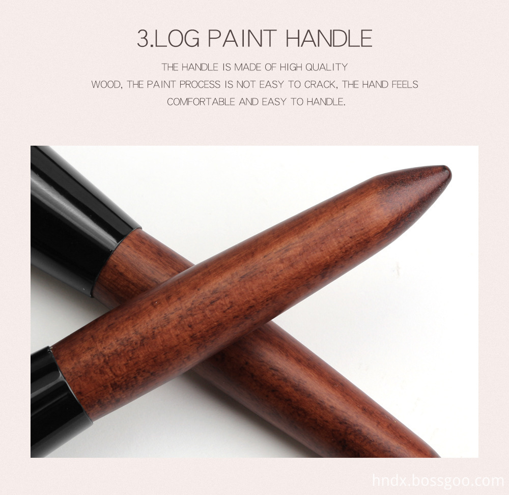 12 Pieces Sandalwood Color Makeup Brushes Set detail 3