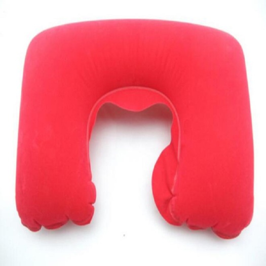 Foldable U-shaped bean inflatable travel neck pillow