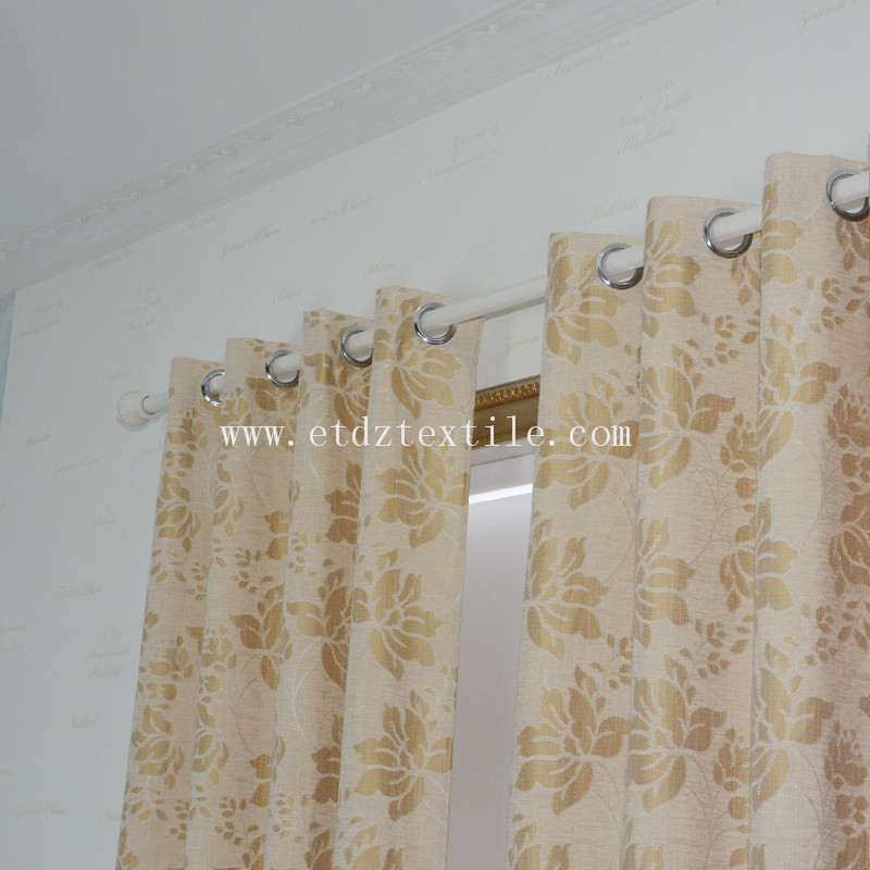XS2019 Golden European Prefer Linen Touch Polyester Jacquard Curtain Fabric