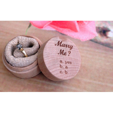 Natural Wood Personalised Engagement Ring Wedding Rings Box ,Valentines Gift