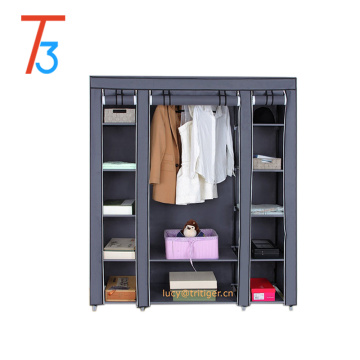 3 door Portable Clothes Closet Wardrobe Non-woven Fabric Storage Organizer