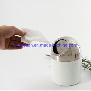 Colorful Half Round Lid Desktop Push Type Dustbin