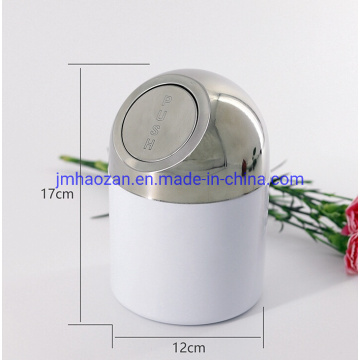 Colorful Half Round Lid Desktop Push Type Dustbin