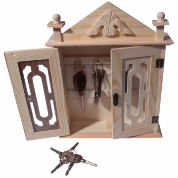 Wall mounted Key Organizer / Key Cabinet - Natural Wood Key Storage Cabinet