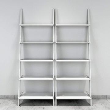 2 Piece Jasper Leaning Bookcase Ladder and Room Organizer Engineered Wood Wall Shelf