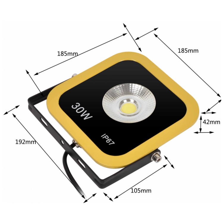 30W LED FLOOD LIGHTING SIZE