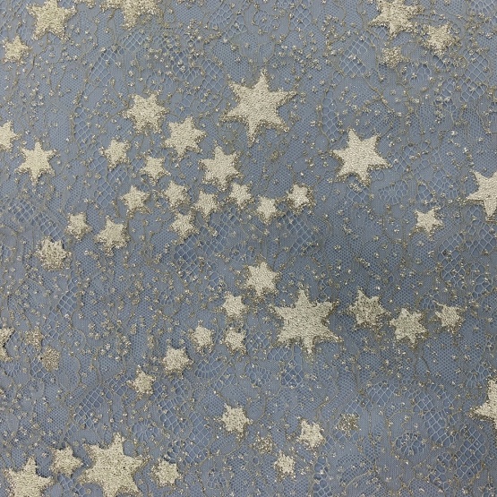 Start Shape Tulle Gliiter Fabric for Bridal Dress