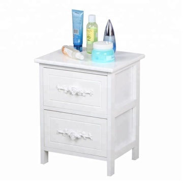 1 Pair Of White Shabby Chic Drawer nightstand Cabinet