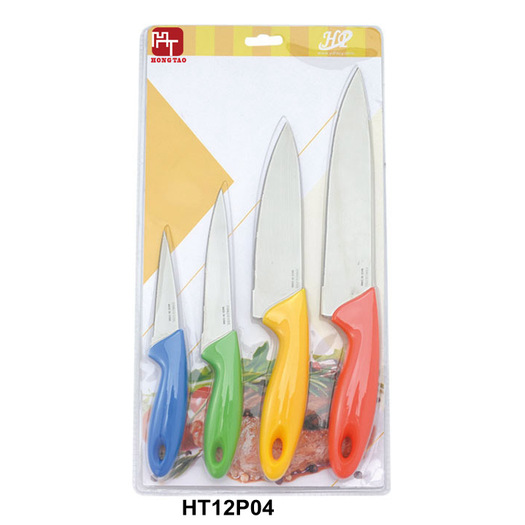 4pcs plastic handle knife set