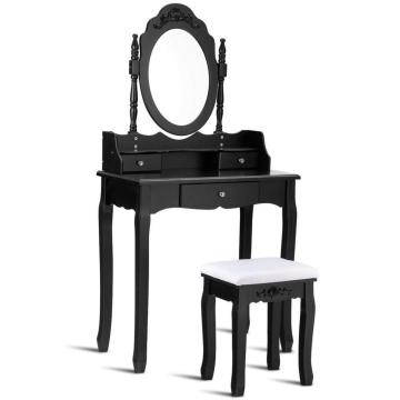 Black mirror bedroom furniture wood dressing table