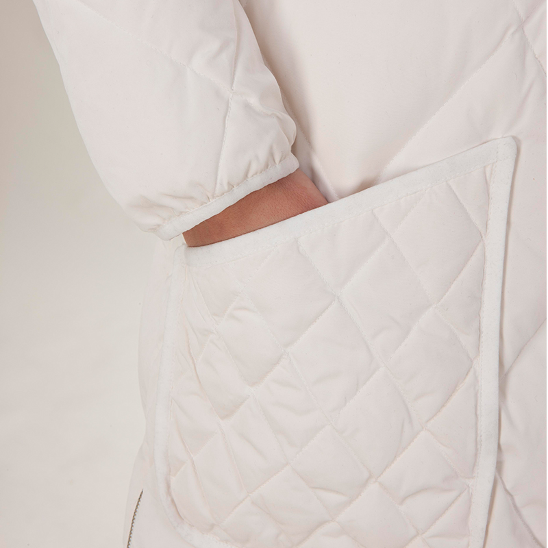 The pocket of fashionable down jacket