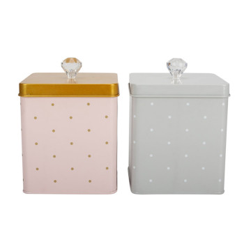 Square kitchen storage canister metal