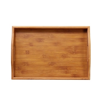Wood Food Serving Tray with Handles, 16 x 11 x 2 Inches