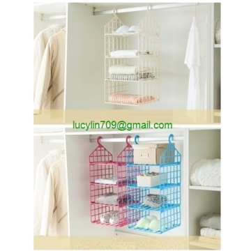 Hanging Closet Organizer with Plastic Shelves Hanging Shelves