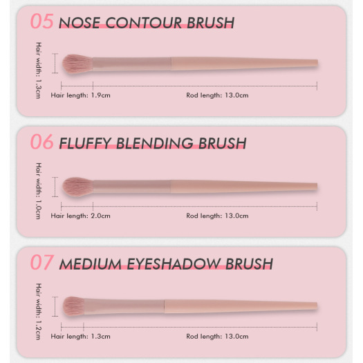 11pCS wholesale silver and pink makeup brush custom