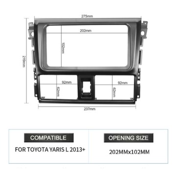 Plastic injection Car dvd Fascia frame for Yaris