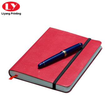 Pocket Red PU Cover Leather Notebook