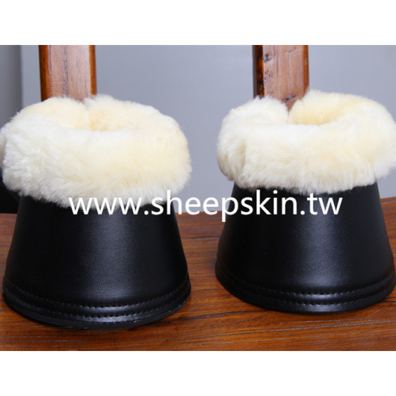 Artificial Leather Bell Boots with Sheepskin Lining