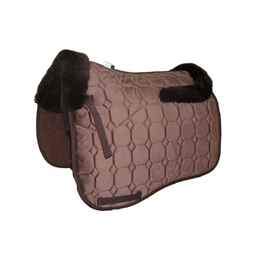 New Lambskin saddle pad with velvet in brown