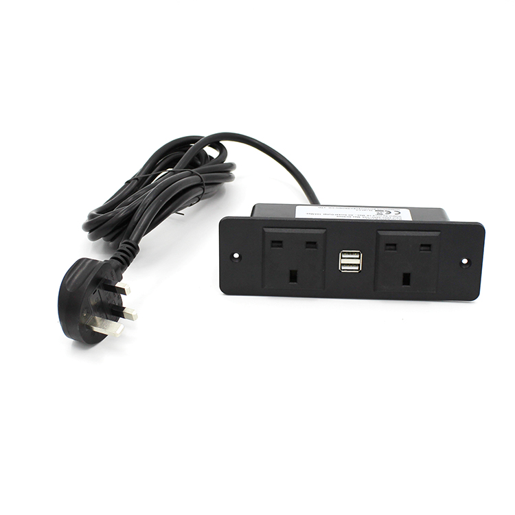 US 2 Sockets Recessed Power Strip