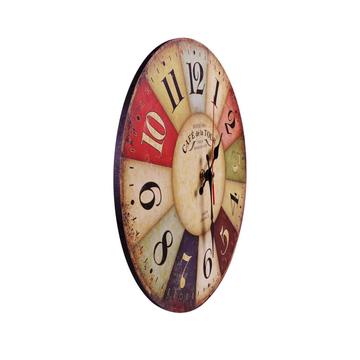 Silent Non Ticking Wall Clocks Large Decorative Battery Operated Antique Vintage Rustic Colorful Tuscan Wood horologe