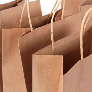 Cheap kraft brown shopping paper bags