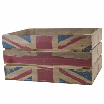 Wooden Rustic Crate with Union Jack print