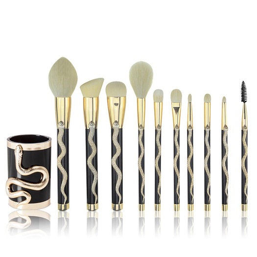 3D Snake Totem Brushes New 10 piece Makeup Brush Set