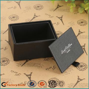 Black Silver Foil Stamping Cufflink Packaging Box