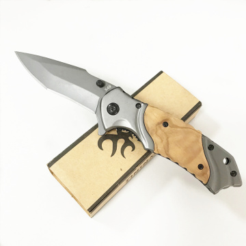 Assisted Open Spring Loaded Wood Pocket Knife