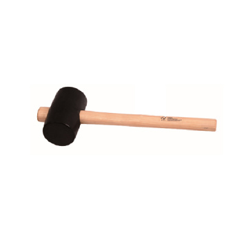 Black rubber hammer with wooden handle  12oz