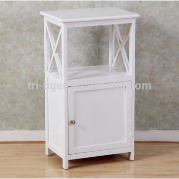 White Solid Wood British Style Tea Night Stand 2 Drawer Storage Organizer Cabinet Table