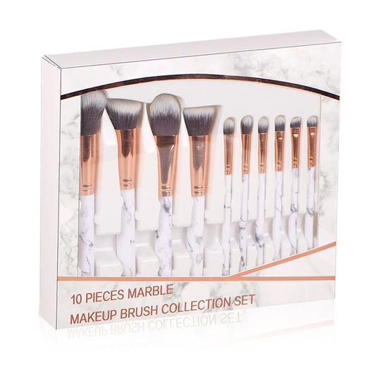 10pcs Marble Makeup Brushes Set
