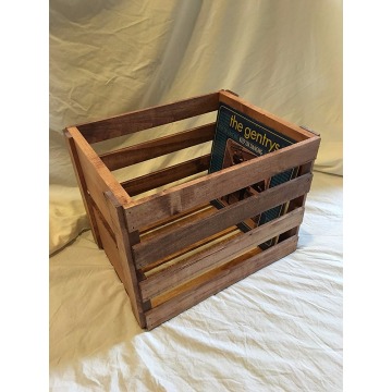 Vintage Record Holder Wood Crate
