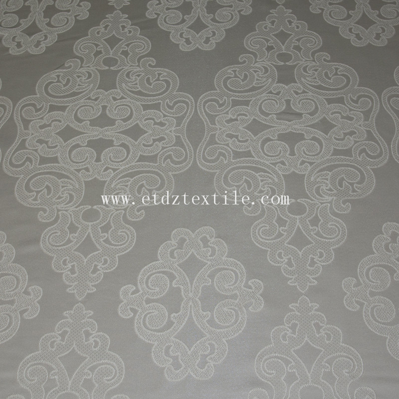 Jacquard Flower Pattern Embroidery Like  Curtain Fabric GF024