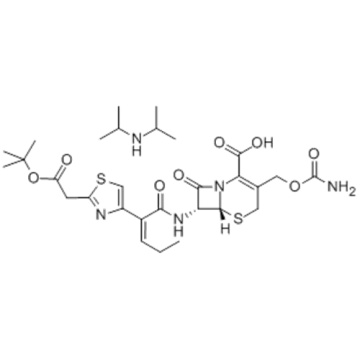 [6R-[6alpha,7beta(Z)]]-3-[[(Aminocarbonyl)oxy]methyl]-7-[[2-[2-[[(1,1-dimethylethoxy)carbonyl]amino]-4-thiazolyl]-1-oxo-2-pentenyl]amino]-8-oxo-5-thia-1-azabicyclo[4.2.0]oct-2-ene-2-carboxylic acid compd. with N-(1-methylethyl)-2-propanamine CAS 153012-37