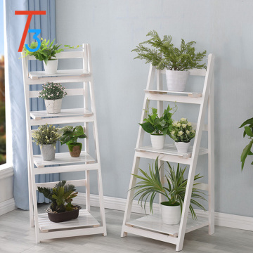 Folding wood display shelf wooden shelves for plants newspaper rack