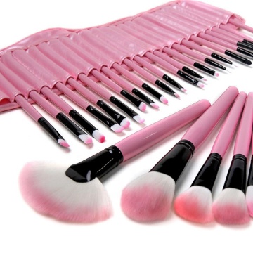 Pink Face and Eyeshadow Makeup Professional Brush