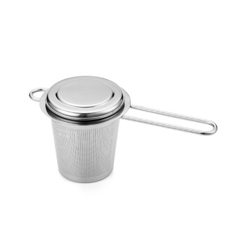 Stainless steel cup shaped tea strainer
