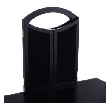 Black drawer Mirrored Wooden Wall Mounted Dressing Table Designs