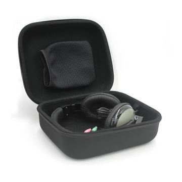 Hot sale black hard eva case custom large headphone case with logo
