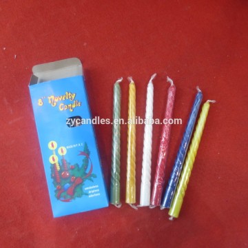 8 Novelty Muti Color Spiral Taper Candle