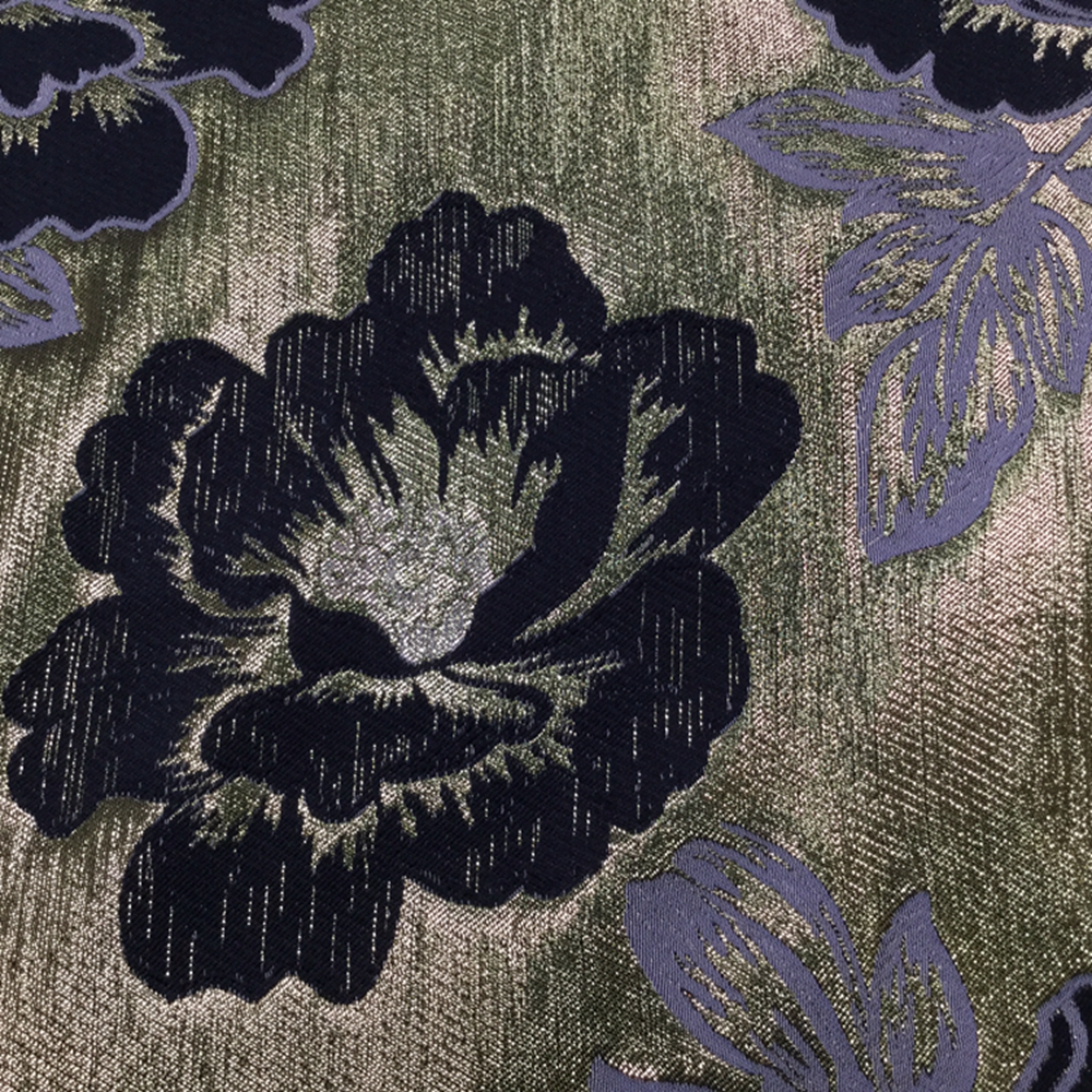 Black Flower Jacquard Fabric