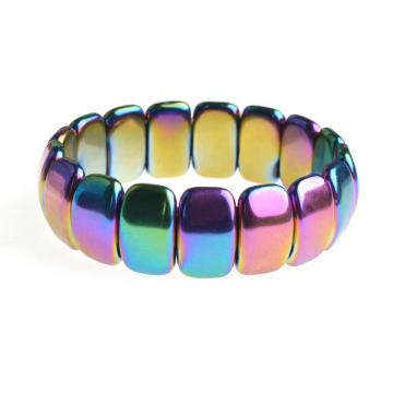 Colorful Magnetite Wide Cuff Healing Bracelet for Men
