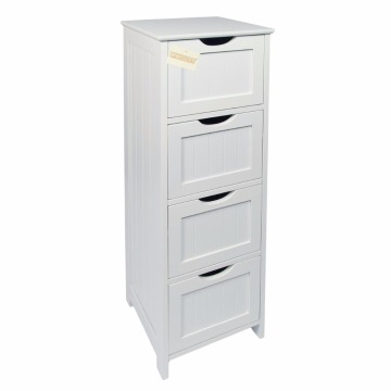 White Wooden MDF 4-Drawer Floor Standing Bathroom Storage Cabinet
4-Drawer Floor Standing Bathroom Storage Cabinet Unit, White