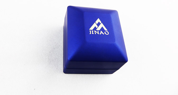 Lacquered Surface Blue Plastic Jewelry Box for Ring
