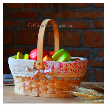 Rectangular wooden basket storage wood chip basket